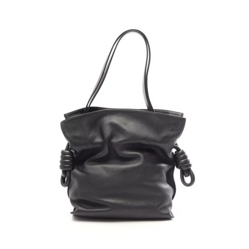 Loewe Flamenco Knot Leather Shoulder Bag Black